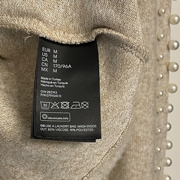 H&M Beige Sweater with Pearl Sleeves - Picture 12 of 13
